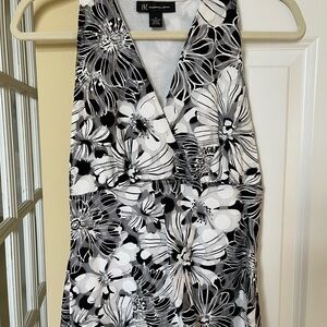 INC International Concepts Black and White Sleeveless Tank Top with Wrap Style
